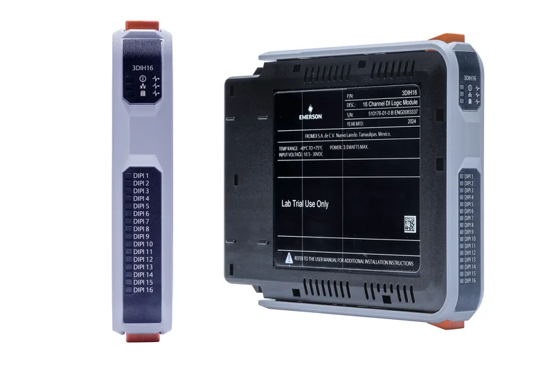 This image shows an **Emerson 3DIH16 16-Channel Digital Input Logic Module** — industrial automation hardware. It has no connection to Sylvester Garza Productions' photography services.

This appears to be the wrong image. Please verify the file and resubmit.